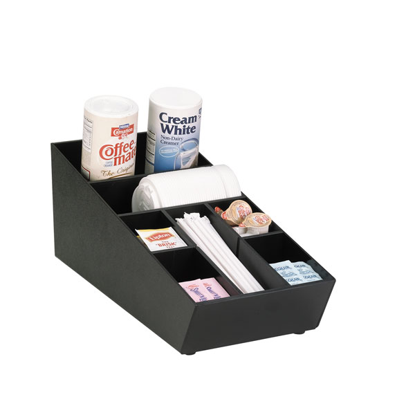 Dispense-Rite CTVH-4BT Four Section Countertop Condiment Organizer, Black  Polystyrene, Vertical, 20-3/8 H x 6-5/8 W x 11-3/8 D